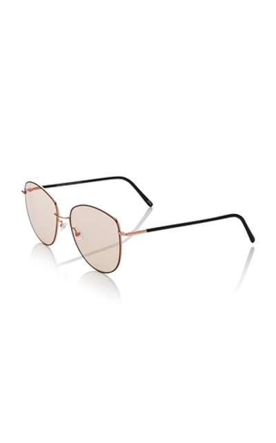 Shop Andy Wolf Mila Round-frame Metal Sunglasses In Brown