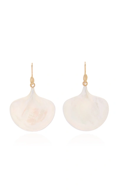 Shop Annette Ferdinandsen Mother Of Pearl Ginkgo Leaf Earring In White