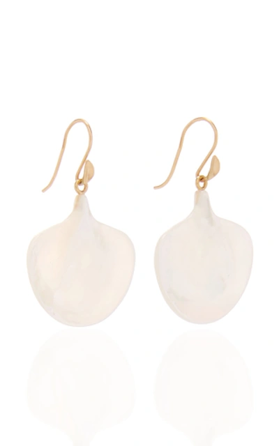 Shop Annette Ferdinandsen Mother Of Pearl Ginkgo Leaf Earring In White
