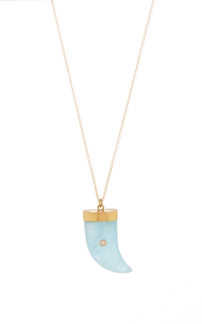 Shop Annette Ferdinandsen Aquamarine Amazon Claw Pendant In Blue