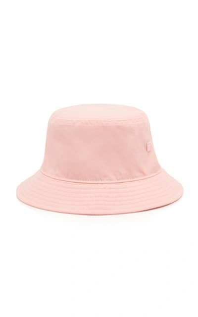Shop Acne Studios Buk Appliquéd Cotton-twill Bucket Hat In Pink
