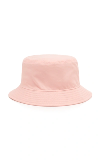 Shop Acne Studios Buk Appliquéd Cotton-twill Bucket Hat In Pink