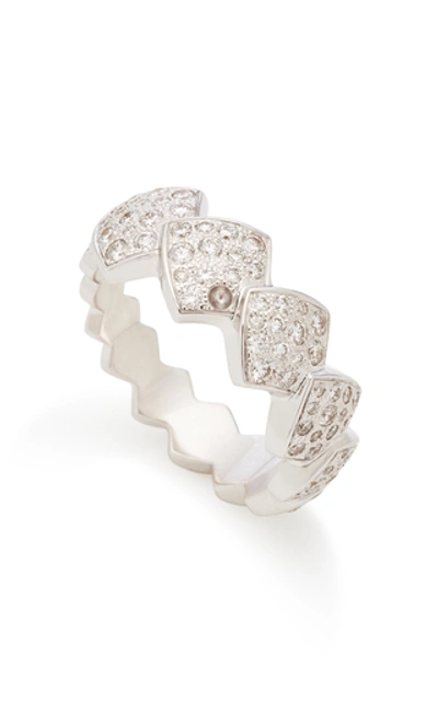 Shop Akillis Python Tatou 18k Gold Diamond Ring In White