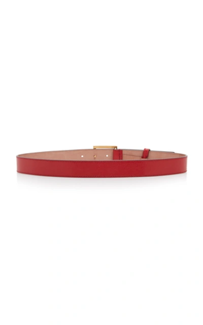 Shop Givenchy Gold-tone Leather Belt In Red