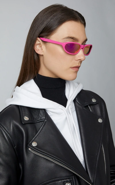 Shop Balenciaga Round-frame Acetate Sunglasses In Pink