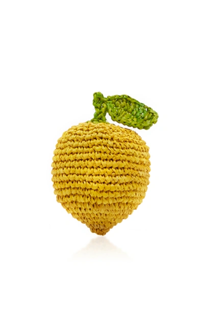 Shop Jacquemus Le Citron Raffia Keychain In Yellow