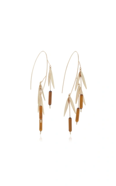 Shop Annette Ferdinandsen Cat Tail Clusters 14k Gold And Tiger Eye Earrings