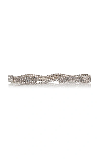 Shop Alessandra Rich Crystal-embellished Belt In Silver