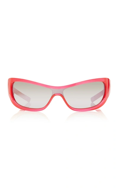 Shop Le Specs The Monster Acetate Square-frame Sunglasses In Red