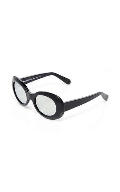 Shop Acne Studios Mustang Acetate Round-frame Sunglasses In Black