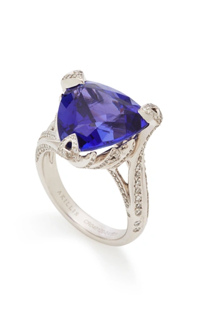 Shop Akillis 18k Gold, Tanzanite And Diamond Ring In Blue