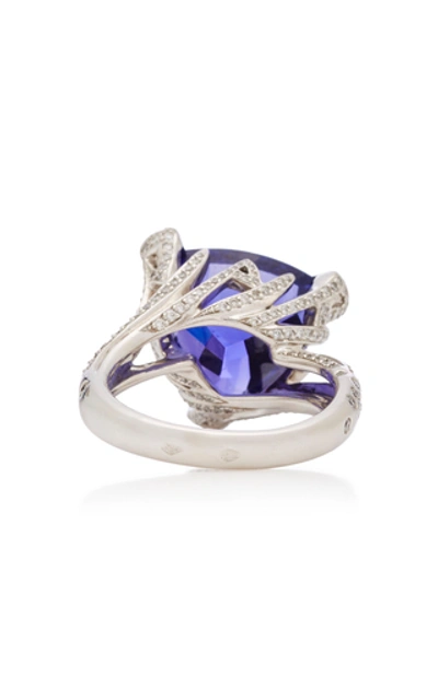 Shop Akillis 18k Gold, Tanzanite And Diamond Ring In Blue