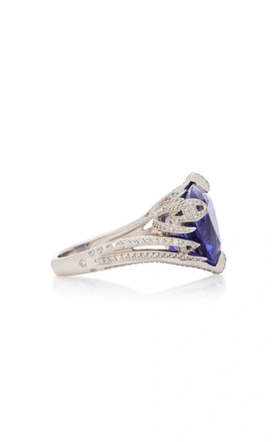 Shop Akillis 18k Gold, Tanzanite And Diamond Ring In Blue