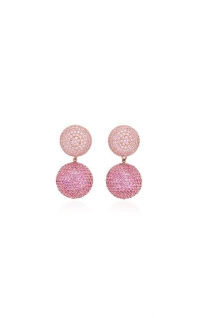 Shop Anabela Chan Rose Sapphire 18k Gold Drop Earrings In Pink