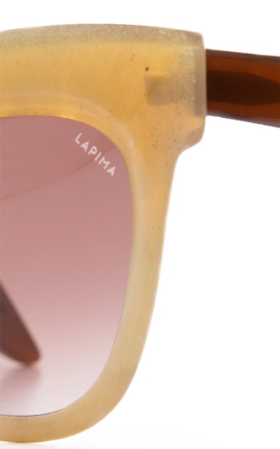 Shop Lapima Exclusive Helena Cat-eye Horn Sunglasses In Brown
