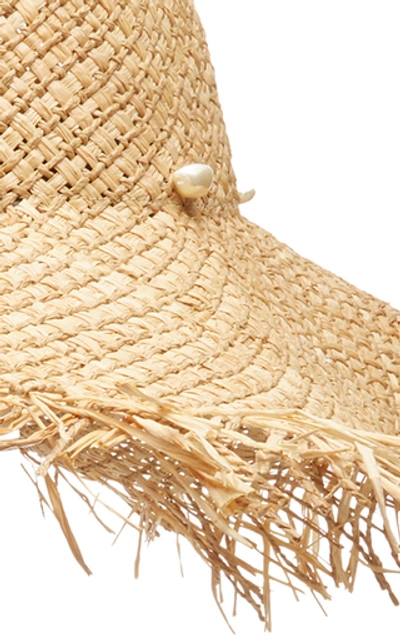 Shop Avenue Fitzgerald Frayed Straw Hat In Neutral