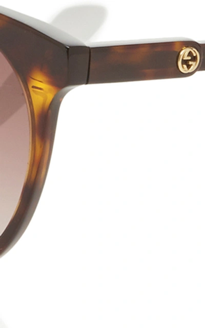 Shop Gucci Acetate Round-frame Sunglasses In Brown