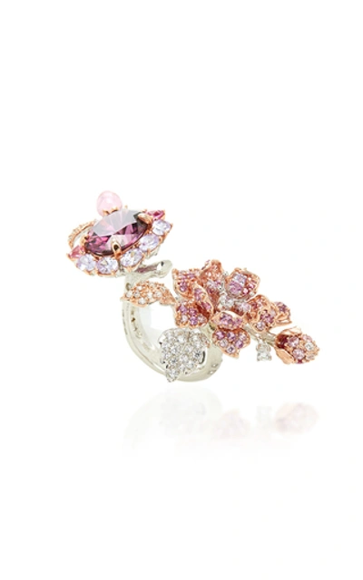Shop Anabela Chan Rose Delphinium Ring In Pink