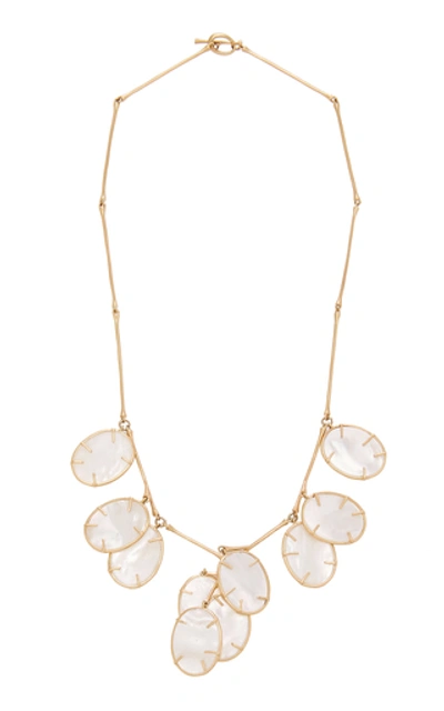 Shop Annette Ferdinandsen Silver Dollar Plant Necklace In White