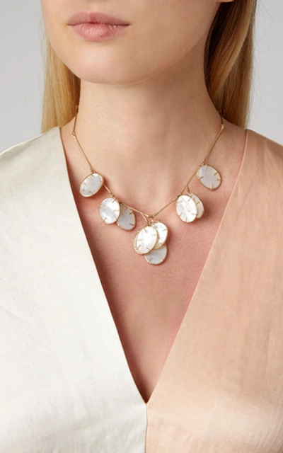 Shop Annette Ferdinandsen Silver Dollar Plant Necklace In White