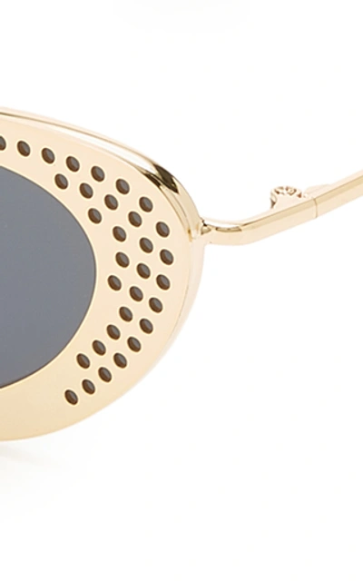 Shop Le Specs The Royale Metal Cat-eye Sunglasses In Black