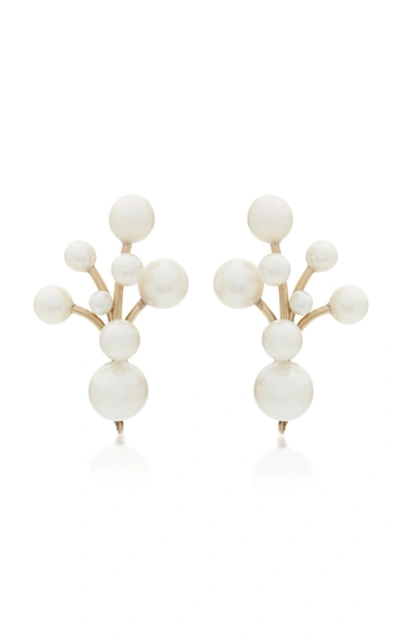 Shop Sorab & Roshi Berry 18k Gold And Pearl Earrings In White