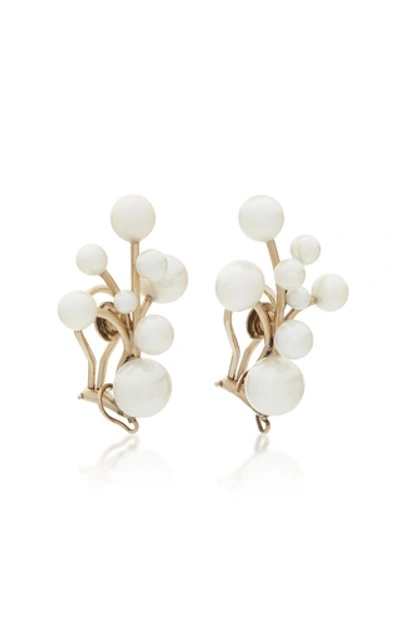 Shop Sorab & Roshi Berry 18k Gold And Pearl Earrings In White