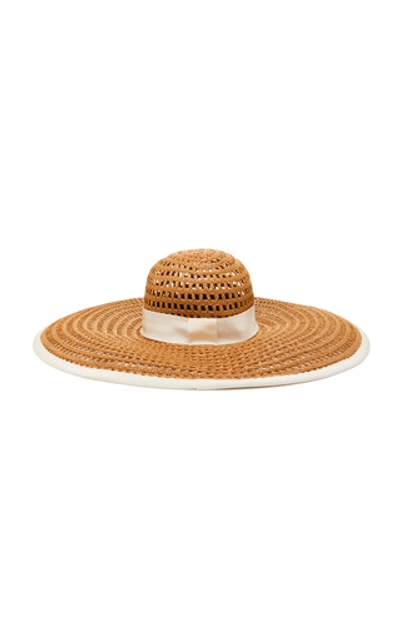 Shop Eugenia Kim Sunny Ribbon-trimmed Crocheted Sunhat In Neutral