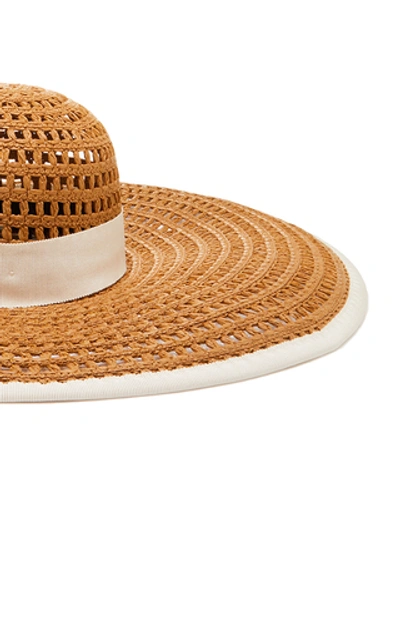 Shop Eugenia Kim Sunny Ribbon-trimmed Crocheted Sunhat In Neutral