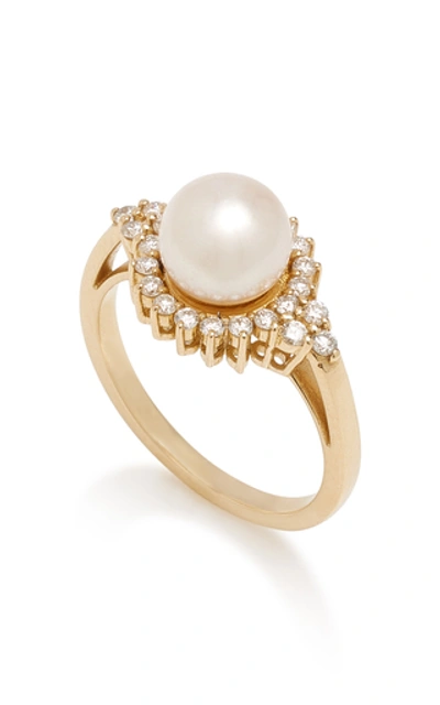 Shop Ashley Zhang Giverny 14k Gold Pearl Ring In White