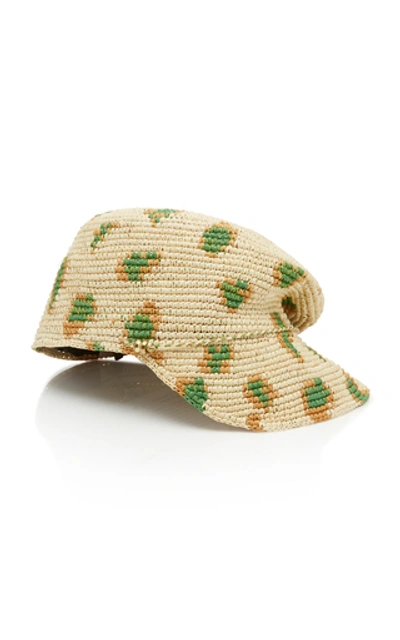 Shop Sensi Studio Exclusive Leopard-print Straw Cap In Neutral