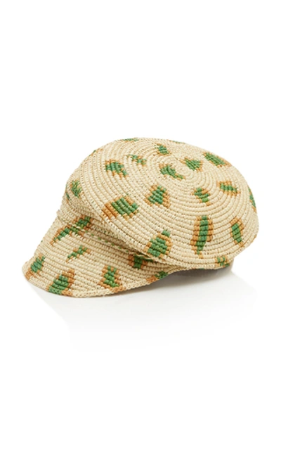 Shop Sensi Studio Exclusive Leopard-print Straw Cap In Neutral