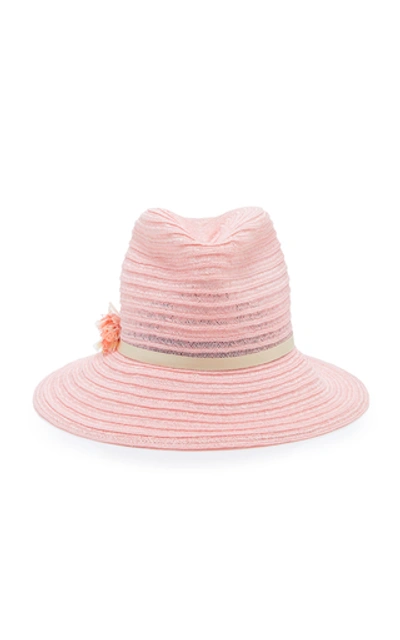 Shop Yestadt Millinery Sweetpea Hemp Fedora In Pink