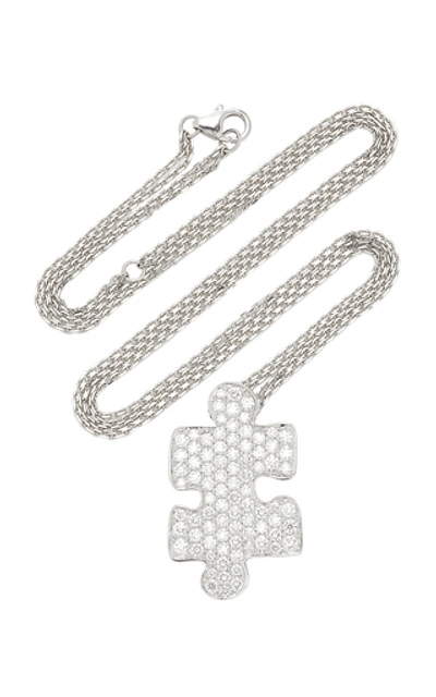 Shop Akillis 18k Gold Diamond Necklace In White