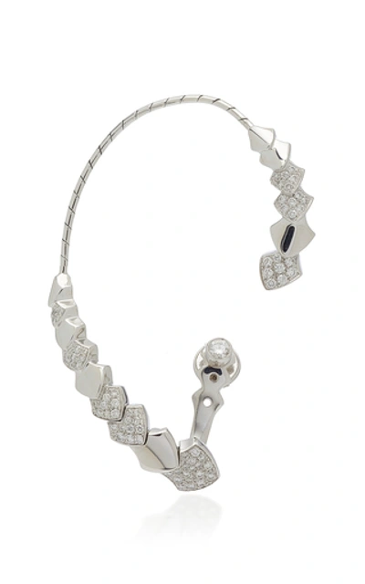 Shop Akillis Python 18k Gold Diamond Ear Cuff In White