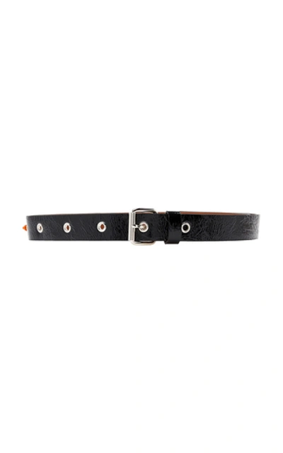 Shop Marni Studded Patent Leather Belt In Black