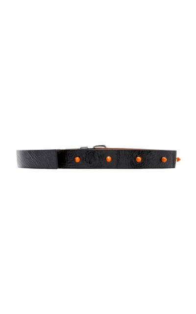 Shop Marni Studded Patent Leather Belt In Black