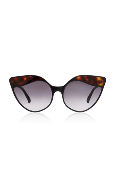 Shop Linda Farrow Cat-eye Acetate Sunglasses In Grey