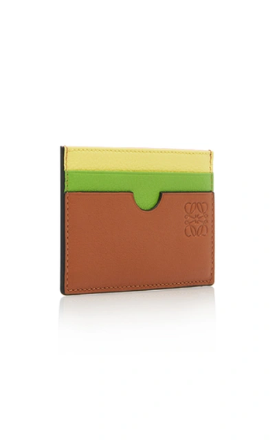 Shop Loewe Multicolored Leather Card Holder In Brown