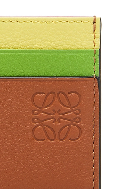 Shop Loewe Multicolored Leather Card Holder In Brown