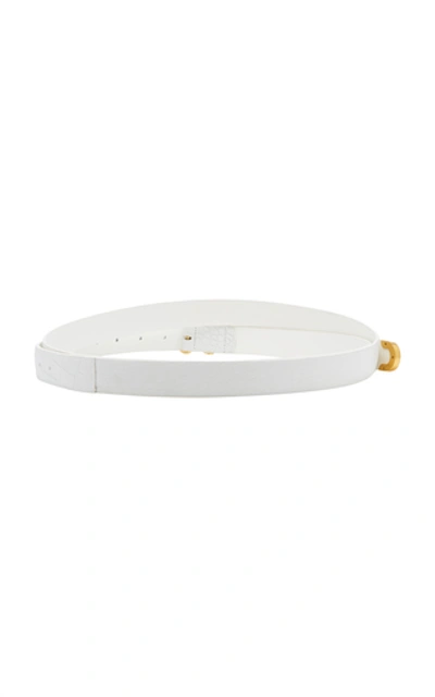 Shop Khaite Brook Leather Wrap Belt In White