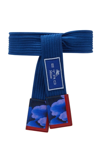 Shop Etro Cotton-cord Wrap Belt   In Blue