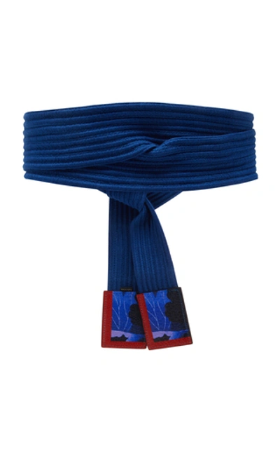 Shop Etro Cotton-cord Wrap Belt   In Blue