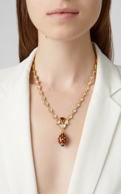 Shop Amrapali Ruby Necklace In Gold