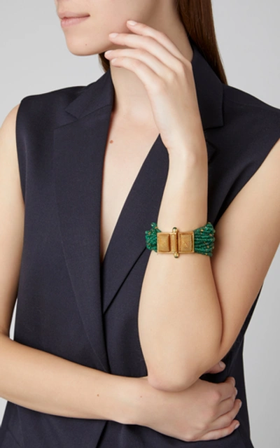 Shop Amrapali 18k Gold Emerald Bracelet In Green