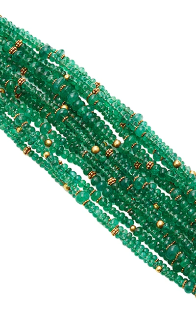 Shop Amrapali 18k Gold Emerald Bracelet In Green