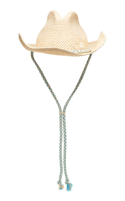 Shop Maison Michel Austin Cord-trimmed Straw Hat In Neutral