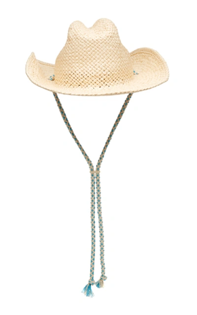 Shop Maison Michel Austin Cord-trimmed Straw Hat In Neutral