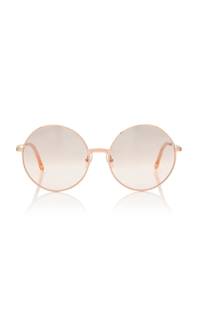 Shop Peter And May Poupi Round-frame Titanium Sunglasses In Pink