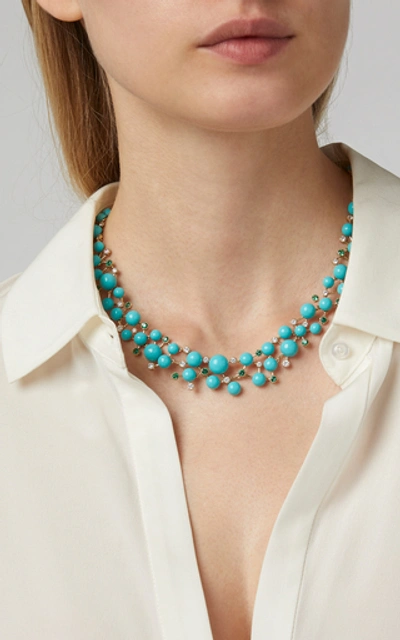 Shop Anabela Chan Turquoise Constellation Necklace In Blue